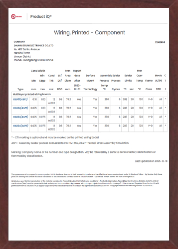 UL认证（板厂）